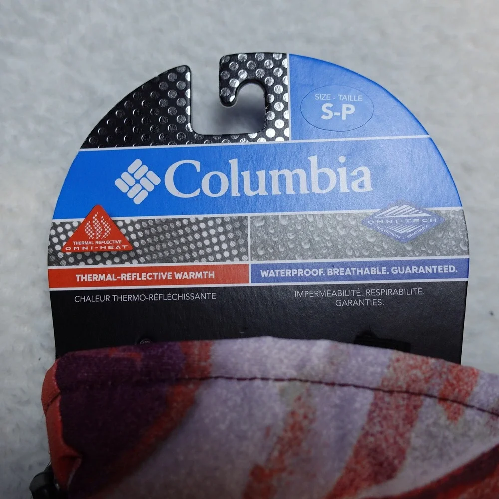 Columbia Whirlibird III Printed Glove Youth S Purple Orange Omni-Heat CY2087-864